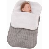 Thick Baby Swaddle Wrap Knit Envelope Sleeping Bag Newborn Infant Warm Bands Indoor Infant Stroller Sleeping Bag (Light Grey)