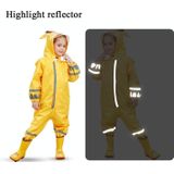 Children One-Piece Raincoat Boys And Girls Lightweight Hooded Poncho  Size: L(Yellow)