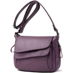 Summer Leather Luxury Handbags Female Shoulder Messenger Bag(Purple)
