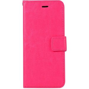 For iPhone X Crazy Horse Texture Horizontal Flip Leather Case with Holder & Card Slots & Wallet & Photo Frame(Magenta)