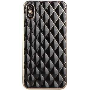 Electroplated Rhombic Pattern Sheepskin TPU Protective Case For iPhone XS Max(Black)