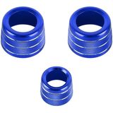 3 PCS / Set Air Conditioning Knob Metal Decorative Ring for BMW X3 / X4 / 5 Series / 7 Series / 6 Series GT (Blue)