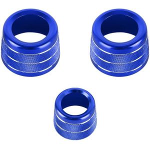 3 PCS / Set Air Conditioning Knob Metal Decorative Ring for BMW X3 / X4 / 5 Series / 7 Series / 6 Series GT (Blue)