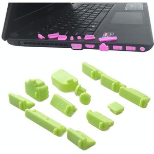 13 in 1 Universal Silicone Anti-Dust Plugs for Laptop (Green)