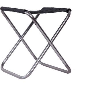 Outdoor Portable Camping Folding Chair 7075 Aluminum Alloy Fishing Barbecue Stool  Size: 24.5x22.5x27cm(Silver Gray)