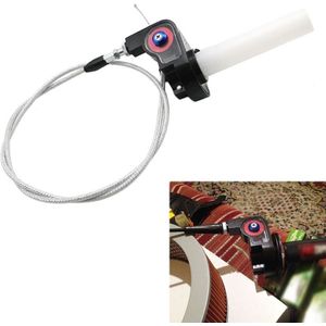 Off-road Motorcycle Modified 22mm Handle Throttle Clamp Hand Grip Big Torque Oil Visual Throttle Accelerator for with Cable(Red with Silver Throttle Cable)