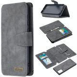 For Samsung Galaxy A71 Detachable Frosted Magnetic Horizontal Flip Leather Case with Card Slots & Holder & Zipper Wallet & Photo Frame(Grey)