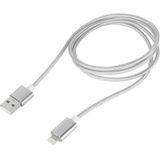 1.2m Weave Style 5V 2A 8 Pin to USB 2.0 Magnetic Data / Charger Cable  For iPhone X / iPhone 8 & 8 Plus / iPhone 7 & 7 Plus / iPhone 6 & 6s & 6 Plus & 6s Plus / iPad(Silver)