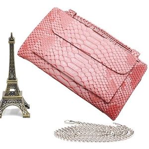 Genuine Leather Women Hand Bag Female Fashion Chain Shoulder Bag Luxury Designer Tote Messenger Bags(Pink)