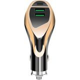 Dual-port USB3.1A 3.6A High Current Fast Charge QC3.0 PD18W Flash Charging Car Charger(Tyrant Gold)