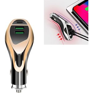 Dual-port USB3.1A 3.6A High Current Fast Charge QC3.0 PD18W Flash Charging Car Charger(Tyrant Gold)