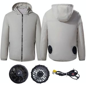 Outdoor Cooling Sun Protection Work Clothes with Fan  Size:M(Gray)