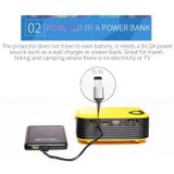 A2000 Mini Portable Projector 800 Lumen Supports 1080P LCD 50000 Hours Lamp Life Home Theater Video Projector for Power Bank(White)
