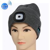 Unisex Warm Winter Polyacrylonitrile Knit Hat Adult Head Cap with LED and Bluetooth (Grey)