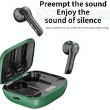 K08 Wireless Bluetooth 5.0 Noise Cancelling Stereo Binaural Earphone with Charging Box & LED Digital Display (Green)