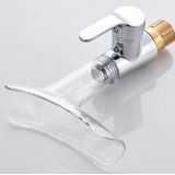 Bathroom Hot Cold Water Faucet Wine Glass Waterfall Faucet(Brown &Yellow)