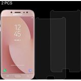 2 PCS for Galaxy J7 (2017) (US Version) 0.3mm 9H Surface Hardness 2.5D Explosion-proof Non-full Screen Tempered Glass Screen Film