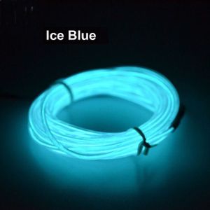 Flexible LED Light EL Wire String Strip Rope Glow Decor Neon Lamp USB Controlle 3M Energy Saving Mask Glasses Glow Line F277(Ice Blue Light)