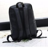 Wide Strap Casual PU Leather Double-shoulder Bag Messenger Bag for Men (Black)