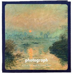 Art Retro DIY Pasted Film Photo Album Family Couple Commemorative Large-Capacity Album  Colour:16 inch On The Seine(20 White Card Inner Pages)