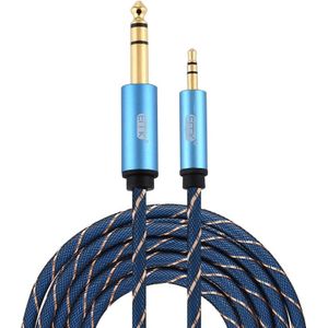 EMK 3.5mm Jack Male to 6.35mm Jack Male Gold Plated Connector Nylon Braid AUX Cable for Computer / X-BOX / PS3 / CD / DVD  Cable Length:3m(Dark Blue)