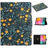 For Samsung Galaxy Tab A 10.1 (2019) Flower Pattern Horizontal Flip Leather Case with Card Slots & Holder(Yellow Fruit)
