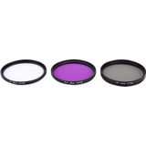 JUNESTAR 3 in 1 Proffesional 58mm Lens Filter(CPL + UV + FLD / Purple) for GoPro & Xiaomi Xiaoyi Yi Sport Action Camera