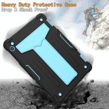 For Huawei MediaPad T5 T-shaped Bracket Contrast Color Shockproof PC + Silicone Protective Case(Black+Blue)