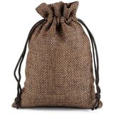 50 PCS Multi size Linen Jute Drawstring Gift Bags Sacks Wedding Birthday Party Favors Drawstring Gift Bags  Size:15x20cm(Coffee)