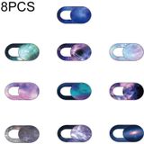 8 PCS Universal Oval Shape Design WebCam Cover Camera Cover for Desktop  Laptop  Tablet  Phones  Color Random(Starry Sky)