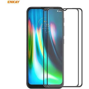 For Motorola Moto G9 / G9 Play 2 PCS ENKAY Hat-Prince Anti-drop Full Glue Tempered Glass Full Screen Film Anti-fall Protector