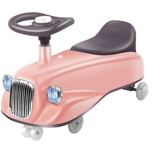 Childrens Twisting Car Anti-side-fall Childrens Swing Car Scooter(Pink)
