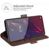 For Wiko Power U20 Dual-side Magnetic Buckle Horizontal Flip Leather Case with Holder & Card Slots & Wallet(Brown)