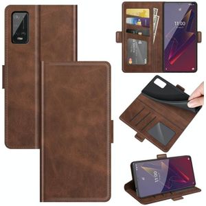 For Wiko Power U20 Dual-side Magnetic Buckle Horizontal Flip Leather Case with Holder & Card Slots & Wallet(Brown)