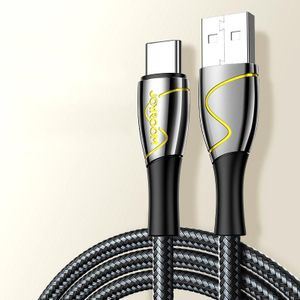 JOYROOM S-1230K6 Mermaid Series 3A USB to Type-C / USB-C Fishing Net Weaving Data Cable  Length: 1.2m(Black)