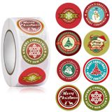 5 Rolls Christmas Gift Sticker Decoration Label Sealing Sticker(HA048)