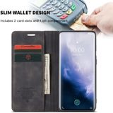 CaseMe-013 multi-functionele retro Frosted horizontale Flip lederen draagtas met kaartsleuf & houder & portemonnee voor OnePlus 7 Pro (zwart)