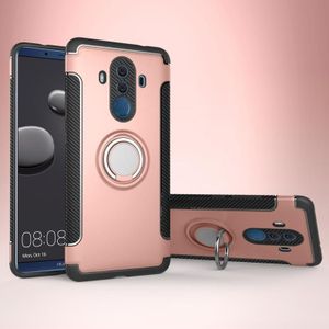 Magnetic 360 Degree Rotation Ring Holder Armor Protective Case for Huawei Mate 10 Pro (Rose Gold)