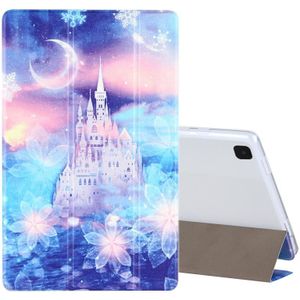 For Samsung Galaxy Tab A7 10.4 (2020) Coloured Drawing Pattern Horizontal Flip Leather Case with Three-folding Holder(Starry Sky)