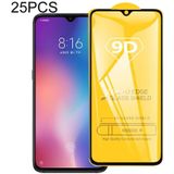 25 PCS 9D Full Glue Full Screen Tempered Glass Film For Xiaomi Mi 9