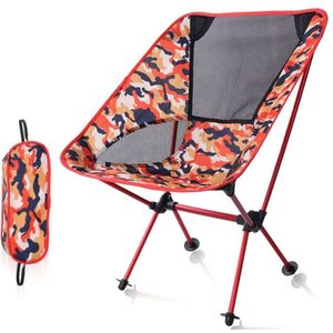Outdoor Camouflage Portable Folding Camping Chair Light Fishing Beach Chair Aviation Aluminum Alloy Backrest Recliner
