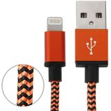1m Current Can Pass 2A Woven Style USB Sync Data / Charging Cable  For iPhone XR / iPhone XS MAX / iPhone X & XS / iPhone 8 & 8 Plus / iPhone 7 & 7 Plus / iPhone 6 & 6s & 6 Plus & 6s Plus / iPad(Orange)