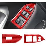 Car Carbon Fiber Window Glass Lifting Panel Decorative Sticker for Subaru BRZ / Toyota 86 2013-2017  Left Drive (Red)