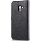 DG.MING for Galaxy A8+ (2018) Crazy Horse Texture Horizontal Flip Detachable Magnetic Protective Case with Holder & Card Slots & Wallet(Black)