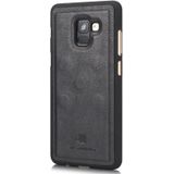 DG.MING for Galaxy A8+ (2018) Crazy Horse Texture Horizontal Flip Detachable Magnetic Protective Case with Holder & Card Slots & Wallet(Black)