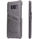 Fierre Shann Retro Oil Wax Texture PU Leather Case for Galaxy S8+ / G9550  with Card Slots(Black)