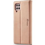 Voor Samsung Galaxy A12 Forwenw F1-serie Matte Sterke Magnetisme Horizontale Flip Lederen kast met Holder & Card Slots & Wallet & Photo Frame(Rose Gold)