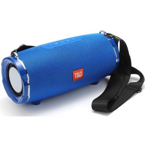 T&G TG187 Portable Waterproof Wireless Bass Surround Bluetooth Speaker with Shoulder Strap  Support FM / TF  Card(Blue)