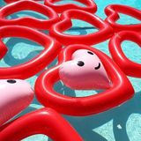 Love Heart Shaped Inflatable Floating Swimming Safety Pool Ring  Inflated Size: 120cm x 100cm (Red)