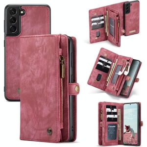 For Samsung Galaxy S21 FE CaseMe 008 Detachable Multifunctional Horizontal Flip Leather Case  with Card Slot & Holder & Zipper Wallet & Photo Frame(Red)